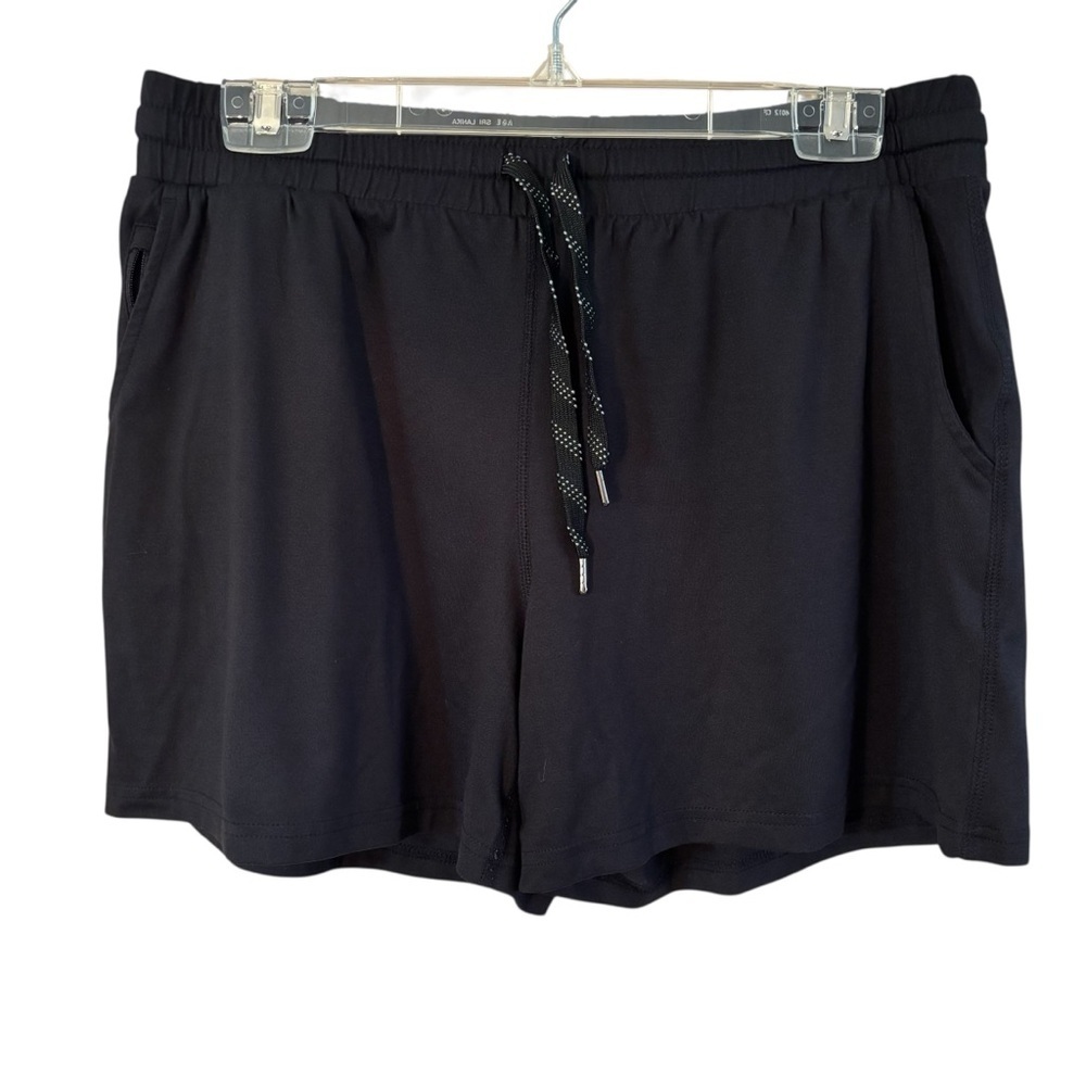 Pacific Trail Shorts Large Black Athletic Shorts Spandex Stretch Drawstring Cozy